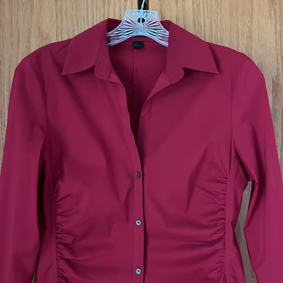 Express Red Side Rouched Blouse Size Small - Picture 2 of 8